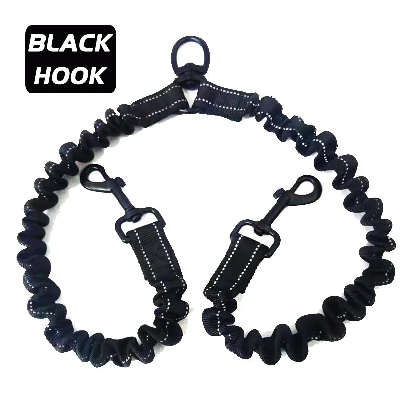 2 Way Double Dog Pet Leash Rope Elastic