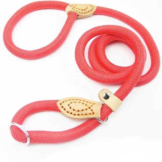 Adjustable Dog Leash Slip Rope Lead Leash Heavy Duty Braided Rope Loop Collar Training Leashes Nylon Pet Lead Harness Dog Tool