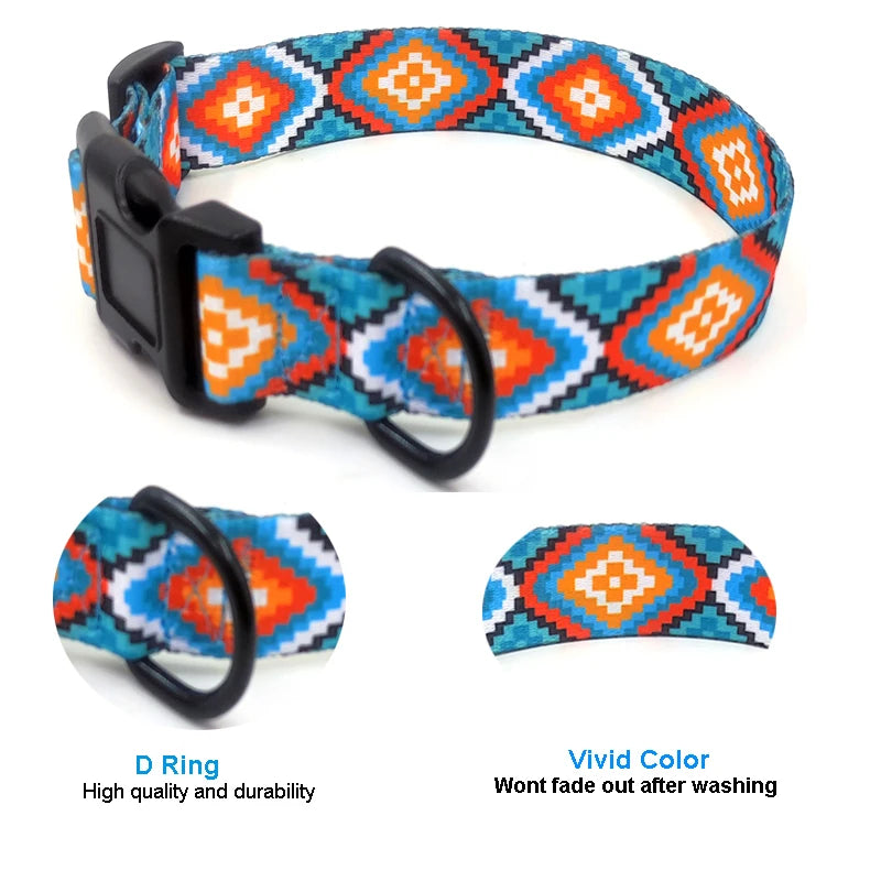 Bohemia Dog collar Boho Neck Band mascotas accesorios Bright dog collar longe chien Custom Dog Collar personal dog leash