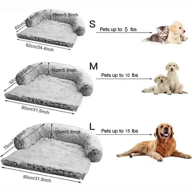 Calming Dog Bed Fluffy Plush Dog Mat for Furniture Protector with Removable Washable Cover for Large Medium Small Dogs and Cats