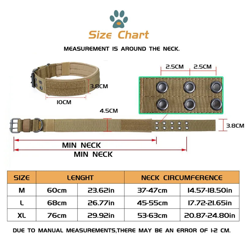 Camouflage Tactical Dog Collar Military Pet Necklace
