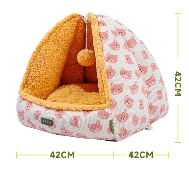 Cartoon Pet Beds for Cat Winter House Thicken Warm Dog Beds for Small Dogs Comfortable Cat Tent Dog Nest Puppy Sleep Cushion