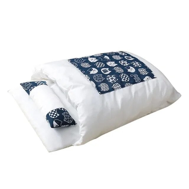 Cat Bed Winter Removable Warm Cat Sleeping Bag Deep Sleep Pet Dog Bed House Cats Nest Cushion with Pillow
