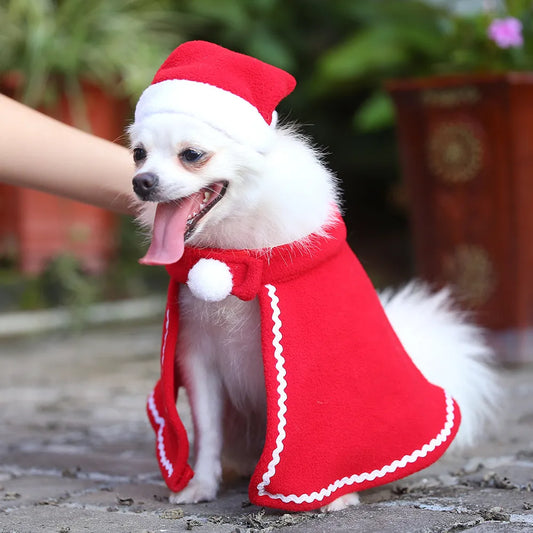 Christmas Cat/Dog Pet Cape and Hat