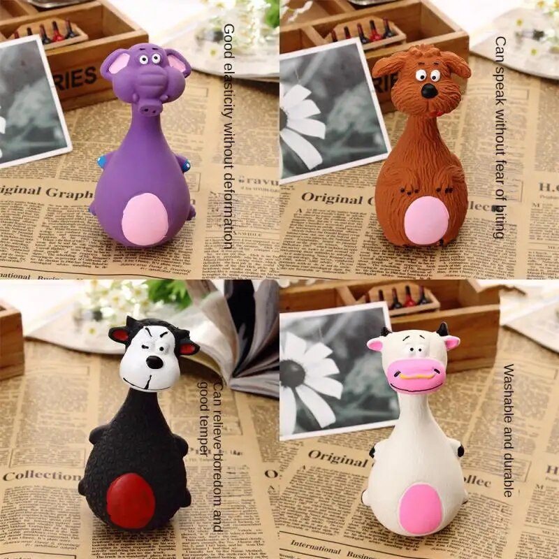 Comfortable Latex Dog Toys Cartoon Fashionable Sound Squeaky Pet Rubber Vocal Toy Training Chew Interactive Toy Pet Dog Supplies