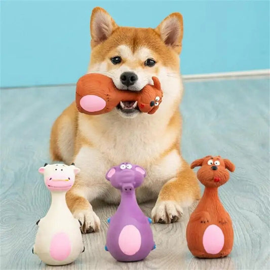 Comfortable Latex Dog Toys Cartoon Fashionable Sound Squeaky Pet Rubber Vocal Toy Training Chew Interactive Toy Pet Dog Supplies