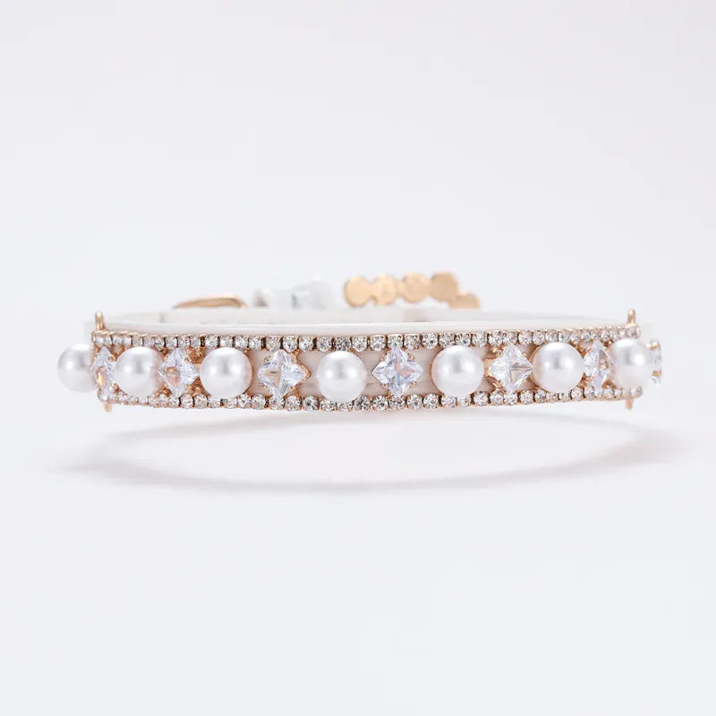 Dog Cat Pearl Collars with Crystal Rhinestone VERY FANCY!