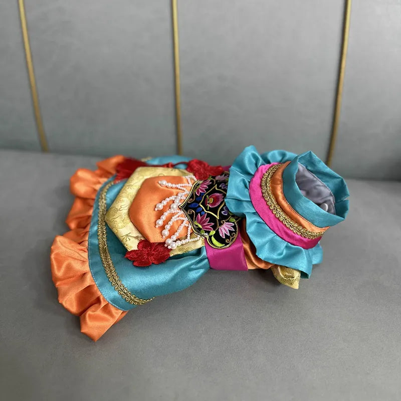 Dog Clothes Pet Ethnic Dress Tang Cat Dress Yorkshire Pomeranian Shih Tzu Maltese Poodle Bichon New Chinese Handmade Customized