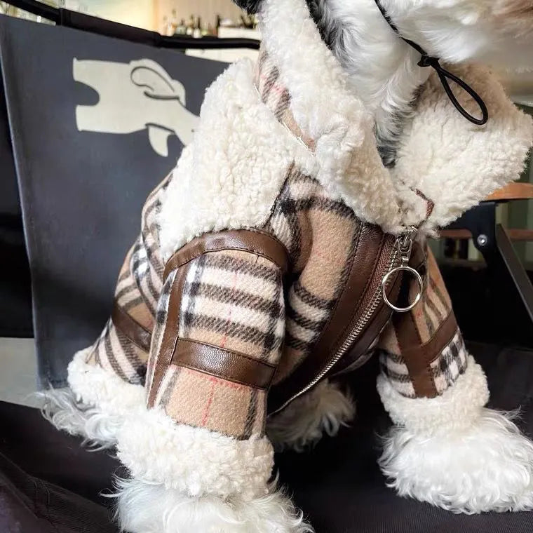 Dog Clothing Keeps Warm in Winter Schneider French Bulldog Frise Teddy Small Medium Dogs Cat Lamb Fur Coat Jackets