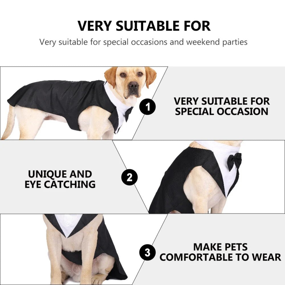 Dog Pet Suit Dogs Clothes Wedding Outfits Tuxedo Puppy Tie Jumpsuit Shirts Wear Elegant Outfit Winter Birthday Tuxedos Apparel