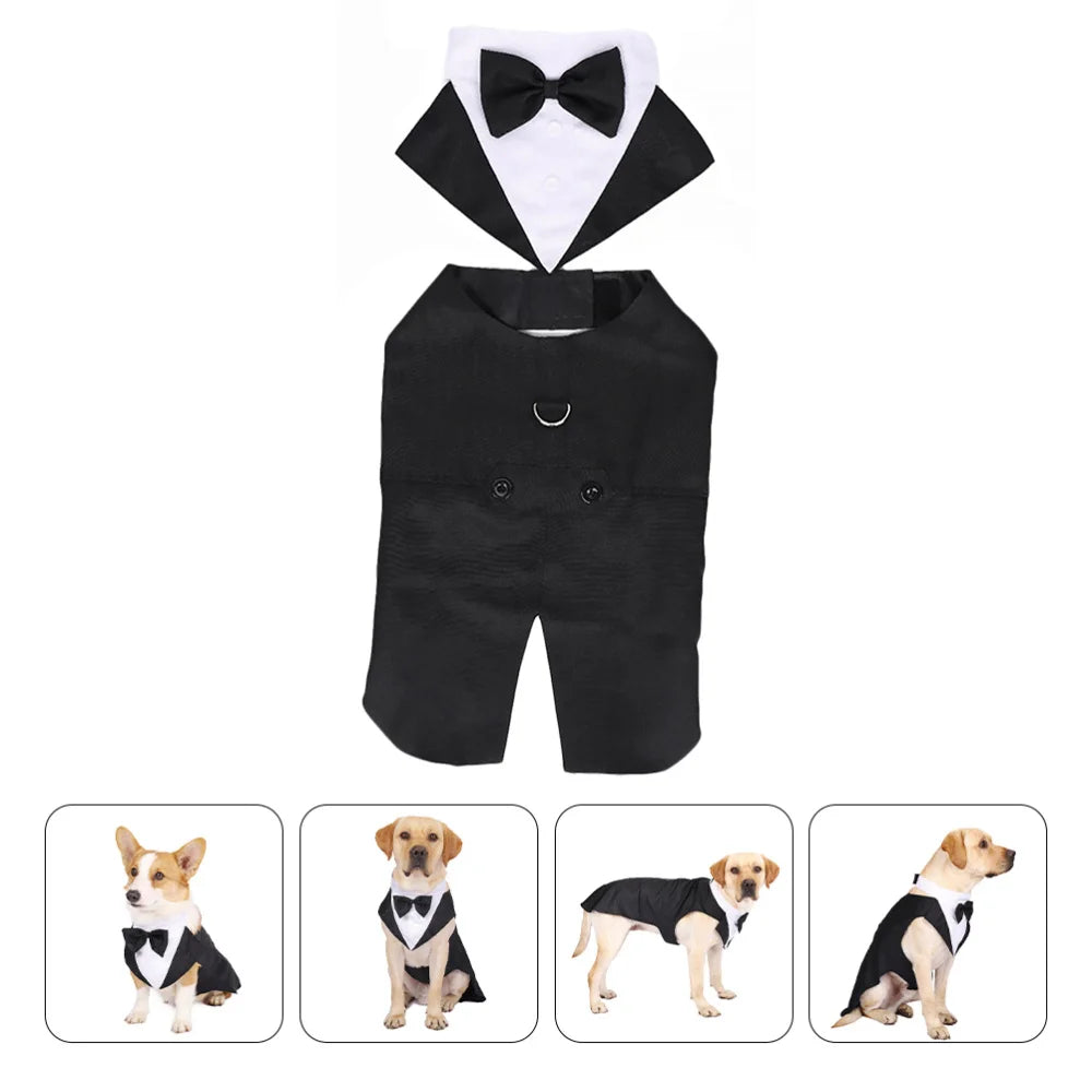 Dog Pet Suit Dogs Clothes Wedding Outfits Tuxedo Puppy Tie Jumpsuit Shirts Wear Elegant Outfit Winter Birthday Tuxedos Apparel