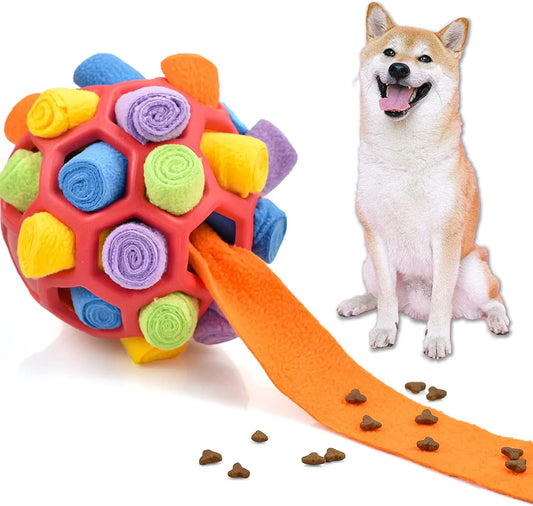 Dog Snuffle Ball Natural Foraging Snuffle Ball for Dogs Machine Washable Dog Sniffing Ball Puzzle Toys Interactive Dog Treat