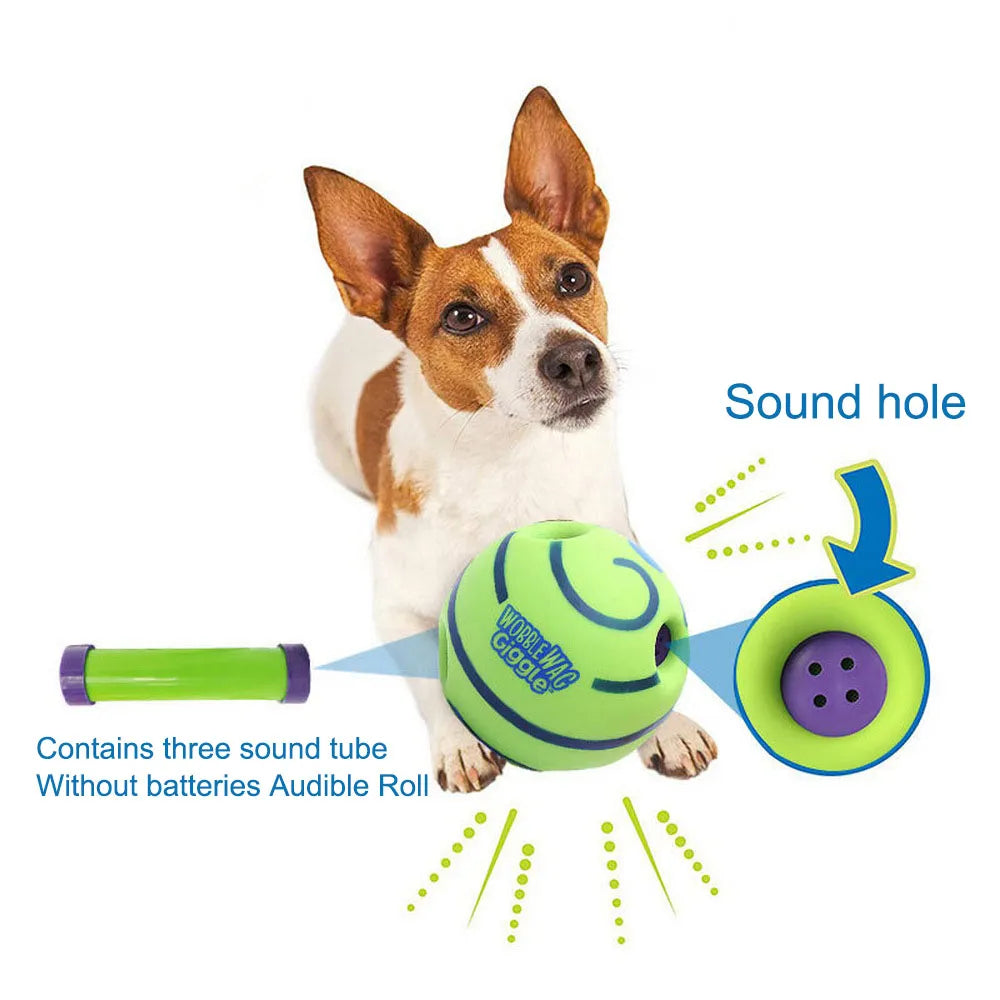 Dog Toy Fun Giggle Sounds Ball PVC Safe Chew Pet Toys Silicon Jumping Interactive Toy Training Ball for Small Large Dogs