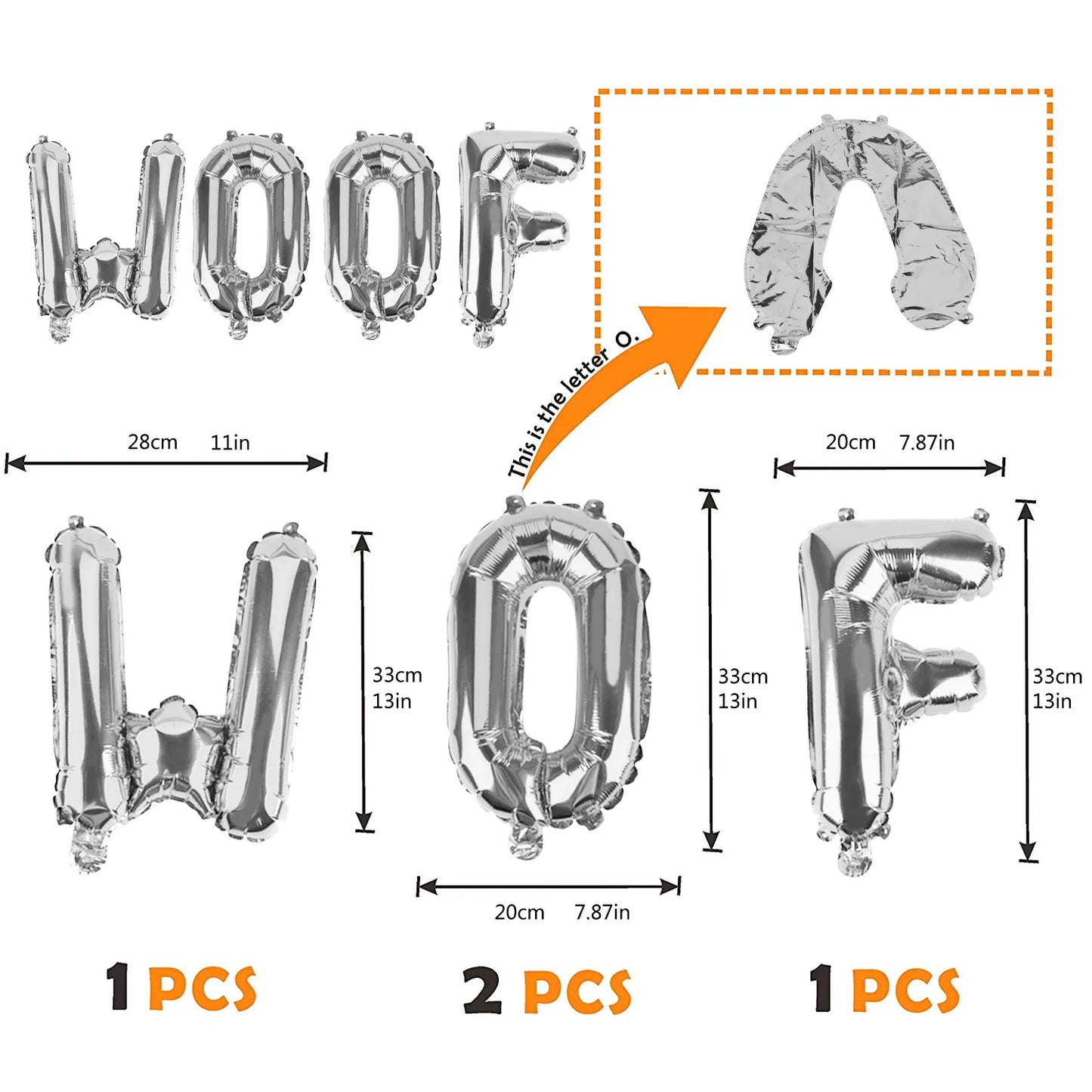 Foil Balloon Woof Letter Dog Birthday Balloon WOOF Letter Balloon Pet Product Birthday Party Animal Safari Party Decor Kids Toys