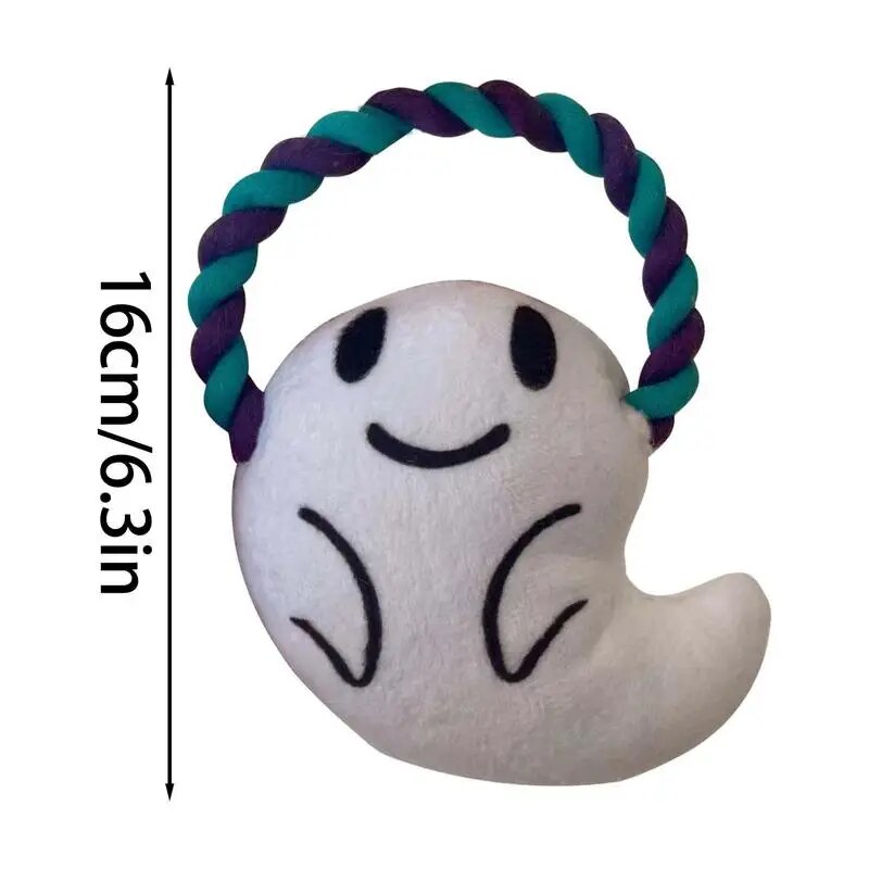 Ghost Dog Soft Cotton Toy Pet Calming Puppy Behavioral Training Aid Toy Companion Knot Interactive Pet Toy Halloween Decorations