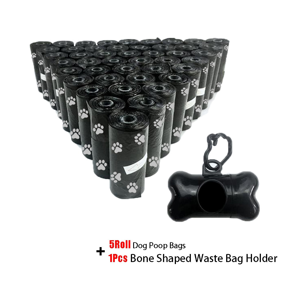 Bulk Poop Bags with Leash Clip and Bone Bag Dispenser
