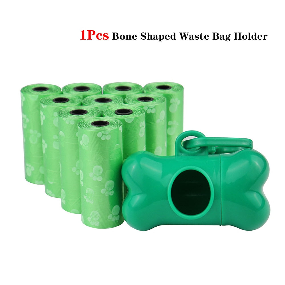 Bulk Poop Bags with Leash Clip and Bone Bag Dispenser