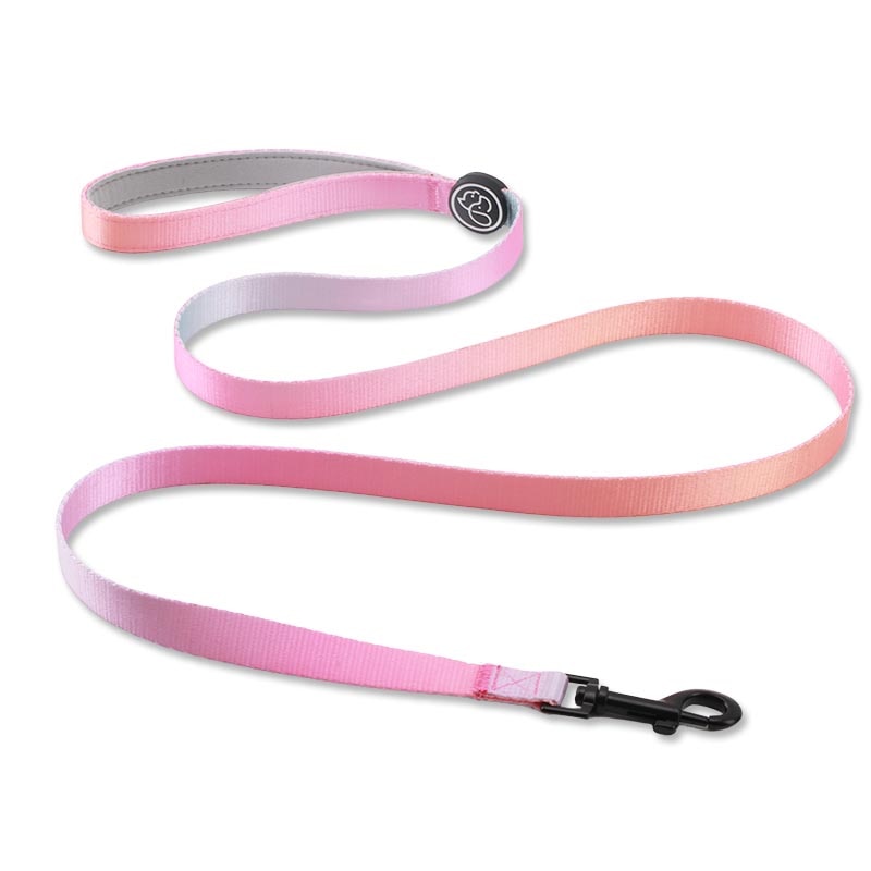 Soft Pull Pet Dog Leash Nylon Pink Purple Thick Leash