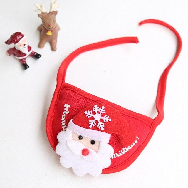 Happy New Year Christmas Pet Bib Saliva Towel Hat For Small Medium Cat Dog Sticky Deer Pattern Polyester Costume Pet Accessories