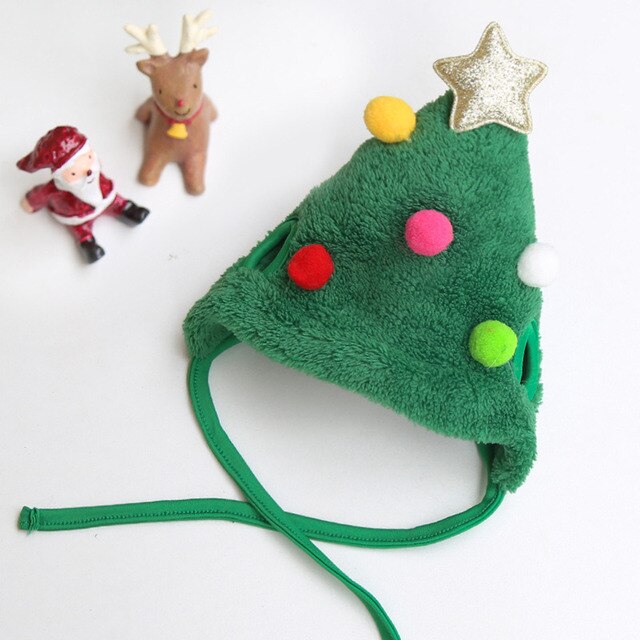 Happy New Year Christmas Pet Bib Saliva Towel Hat For Small Medium Cat Dog Sticky Deer Pattern Polyester Costume Pet Accessories