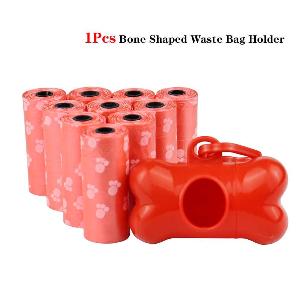 Bulk Poop Bags with Leash Clip and Bone Bag Dispenser