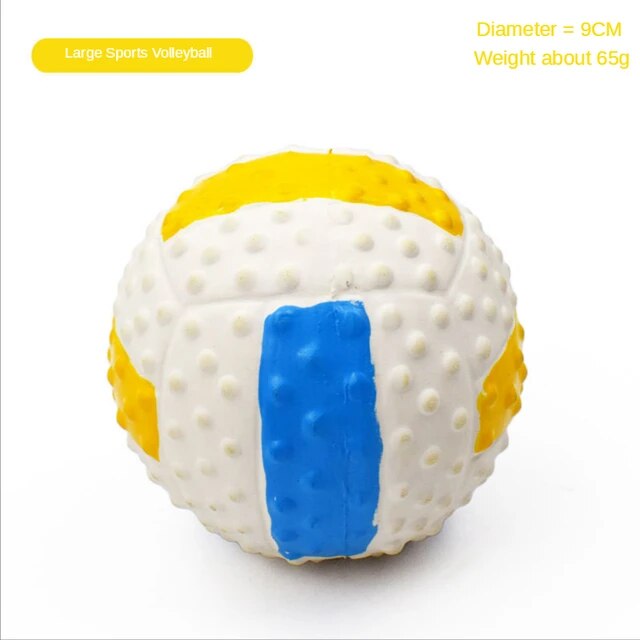 Interactive Ball for Dogs Soft Latex Squeaky Sound Rubber Rubgby Football Basketball Toys Cleaning Tooth Non-toxic Training Ball