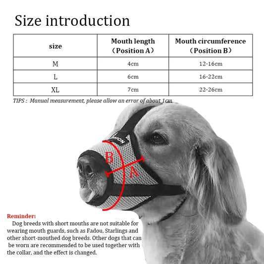 KOMMILIEF Adjustable Anti-dropping Dog Muzzle Breathable Dog Mouth Cover Muzzle Collar Anti Barking Pet Mouth Muzzles for Dogs