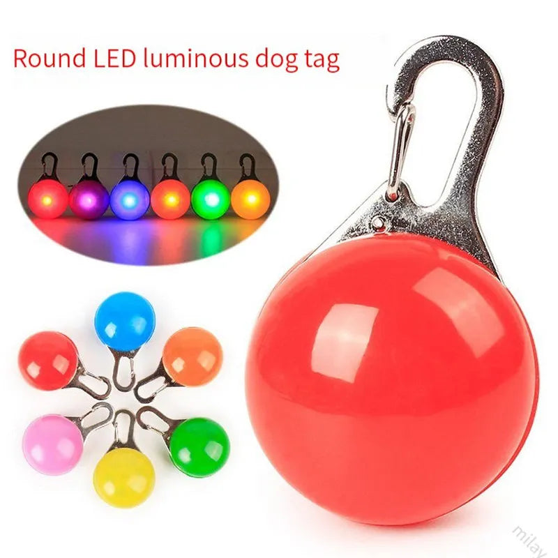 Pet Luminous Pendant Waterproof LED Glowing Dog Cat Collar Pendant Long Battery Life Safety Night Walks Pet Bright Collar Supply