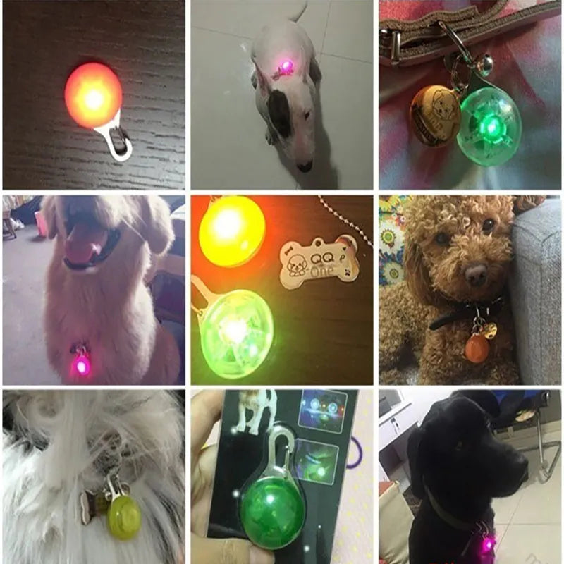 Pet Luminous Pendant Waterproof LED Glowing Dog Cat Collar Pendant Long Battery Life Safety Night Walks Pet Bright Collar Supply