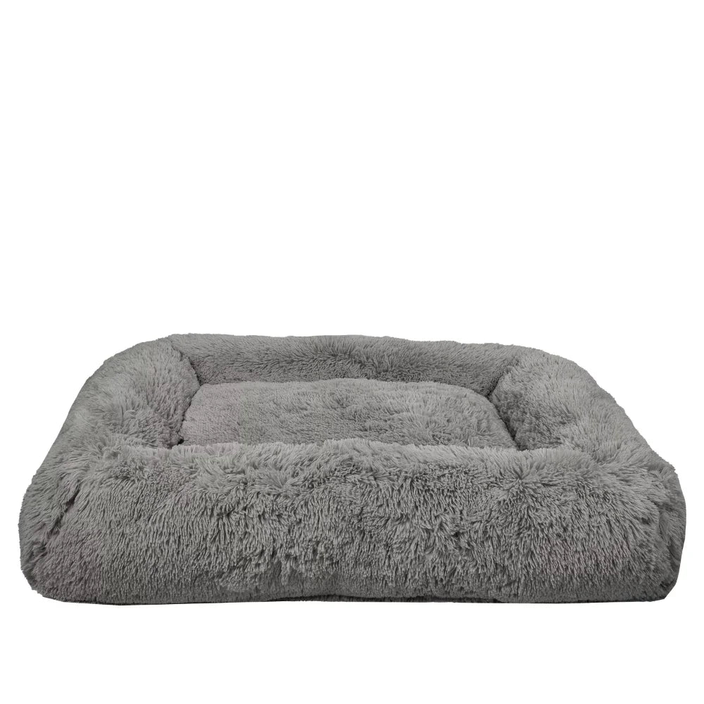 Large Furry Bolster Dog Bed, Taupe Accesorios Veterinaria Breeding Supplies