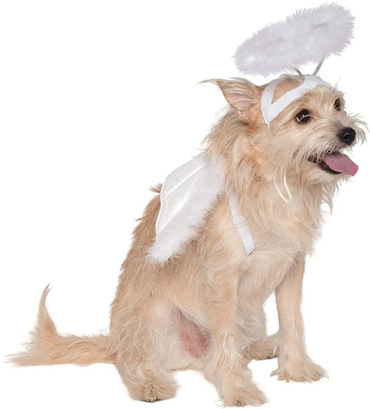 Legendog Cute Pet Costume Accessories Set Dog Cat Feather Angel Halo Wing Halloween Birthday Christmas Gifts Decor