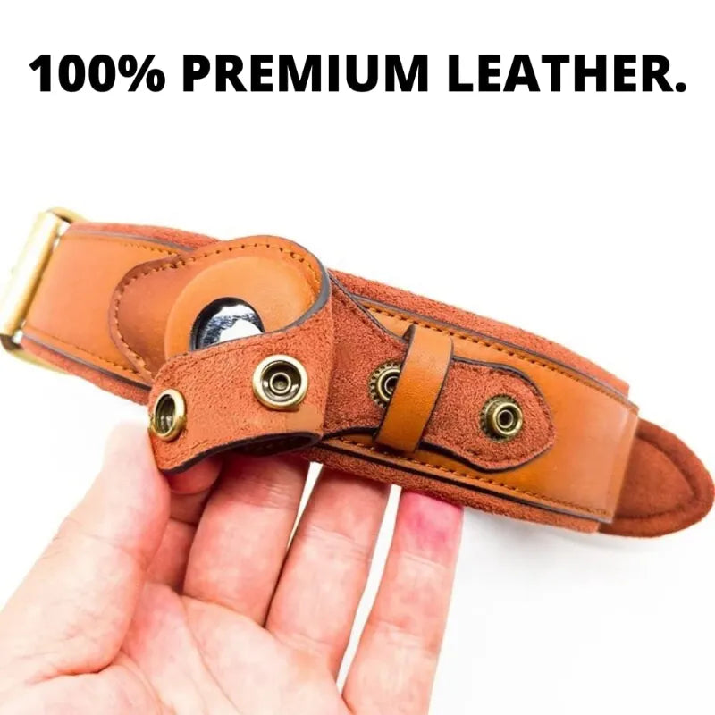 New Leather Anti-Lost Dog Collar with Airtag Holder for The Apple Airtag Heavy Duty Anti Lost Positioning Collar Dog Accessories