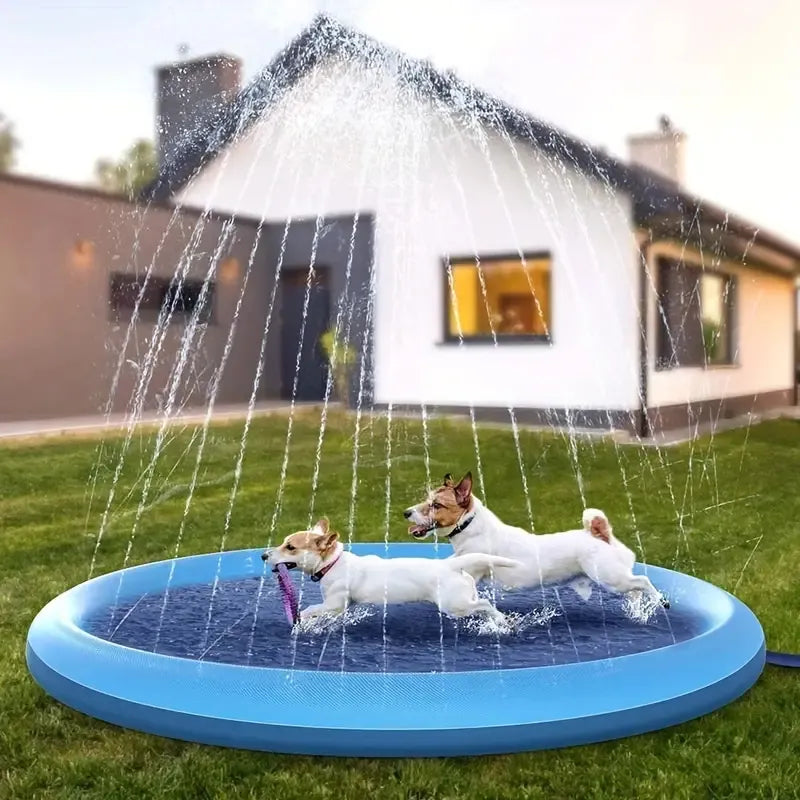 Non-Slip Splash Pad for Kids and Dog, Thicken Sprinkler Pool Summer Outdoor Water Toys