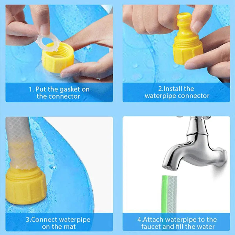 Non-Slip Splash Pad for Kids and Dog, Thicken Sprinkler Pool Summer Outdoor Water Toys