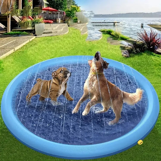 Non-Slip Splash Pad for Kids and Dog, Thicken Sprinkler Pool Summer Outdoor Water Toys
