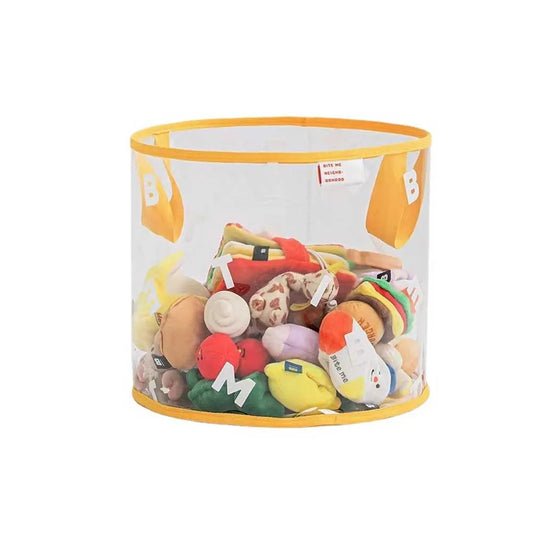 PVC Transparent Thickened Toy Storage Basket Dog Toy Sundries Portable Storage Box Pets Cat Toys Storage