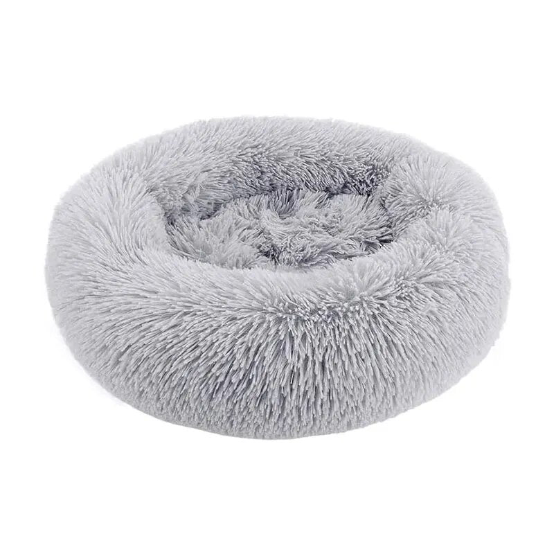 Pet Cat Dog Bed Comfortable Donut Round Dog Kennel Plush Ultra Soft Washable Dog Cat Bed Nest Stylish Anti-Slip Pet Cushion