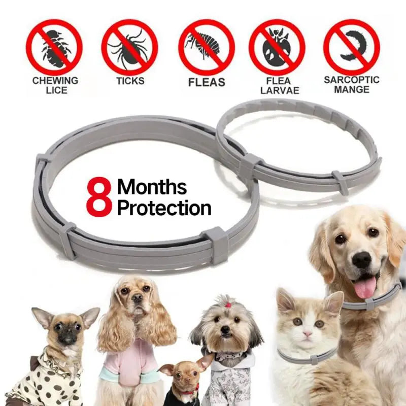 Pet Cat Dog Flea And Tick Remover Collar Anti-parasitic Necklace Adjustable Anti Flea Dog Collar For Puppy Cat Big Dog Products