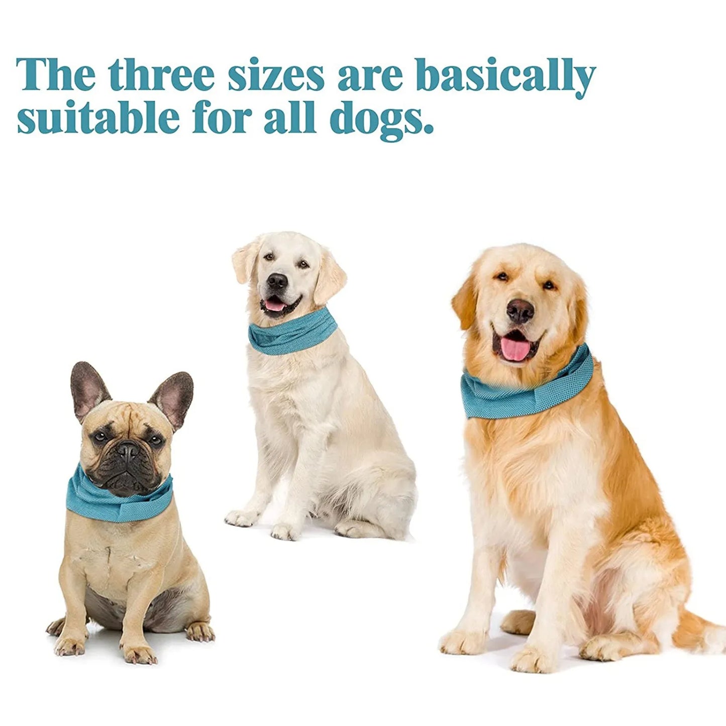 Summer Ice Dog Collar Reusable Physical Instant Cooling Bandana with Leash Hole Prevent Heat Stroke Outdoor Breathable Pet Scarf