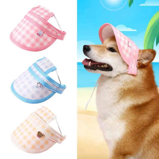 Pet Dog Sunscreen Hat Baseball Cap Outdoor Sports Hat with Ear Holes Adjustable Pet Cap for Small Medium Dogs Outdoor Products