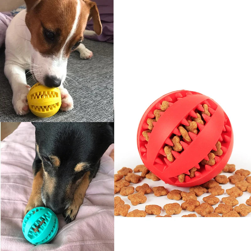 Pet Dog Toy Interactive Rubber Balls Pet Dog Cat Puppy Chew Toys Ball Teeth Chew Toys Tooth Cleaning Balls Food