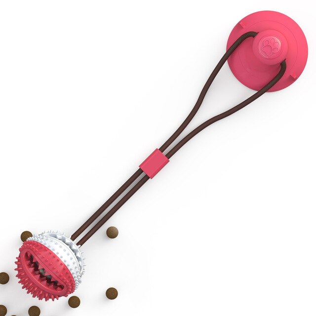Pet Dog Toy Interactive Rubber Leaking Food Ball Puppy Cat Chewing Toys Pet Tooth Cleaning Tool Suction Cup Tug Toy Dog Supplies
