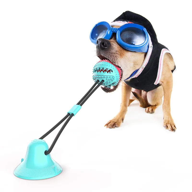 Pet Dog Toy Interactive Rubber Leaking Food Ball Puppy Cat Chewing Toys Pet Tooth Cleaning Tool Suction Cup Tug Toy Dog Supplies