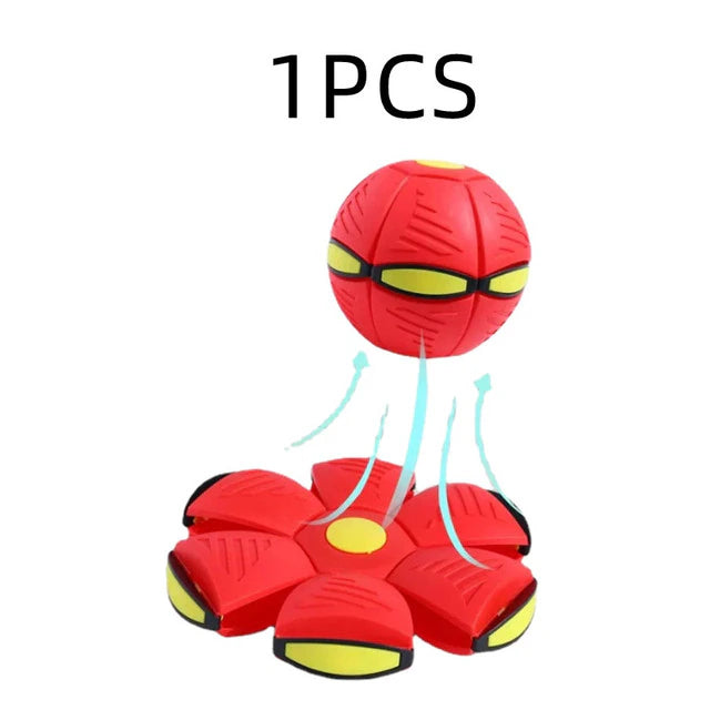 Pet Dog Toys Flying UFO Deformable Saucer Ball Interactive Outdoor Sports Dogs Training Toy Flat Throw Disc Ball Dog Supplies
