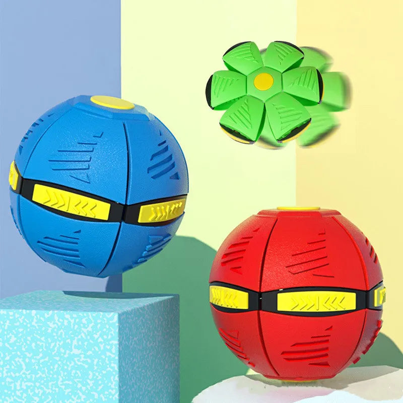 Pet Dog Toys Flying UFO Deformable Saucer Ball Interactive Outdoor Sports Dogs Training Toy Flat Throw Disc Ball Dog Supplies
