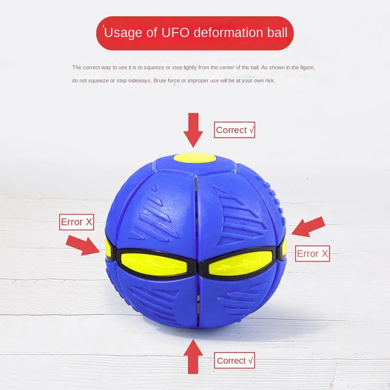 Pet Dog Toys Flying UFO Deformable Saucer Ball Interactive Outdoor Sports Dogs Training Toy Flat Throw Disc Ball Dog Supplies