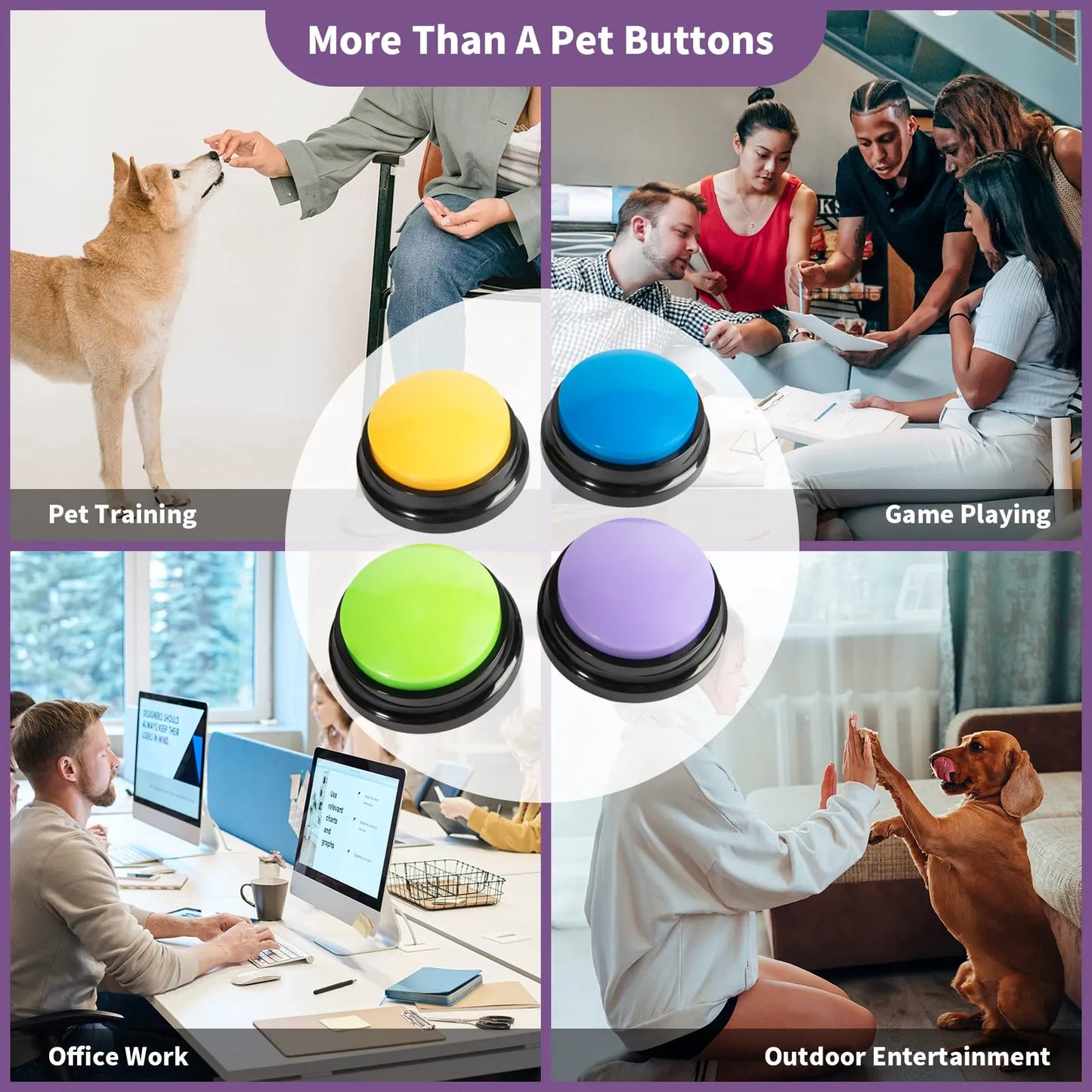 Pet Sound Box Recordable Talking Button Cat Voice Recorder Talking Toy For Pet Communication Training Tool Squeeze Box Dog Toys