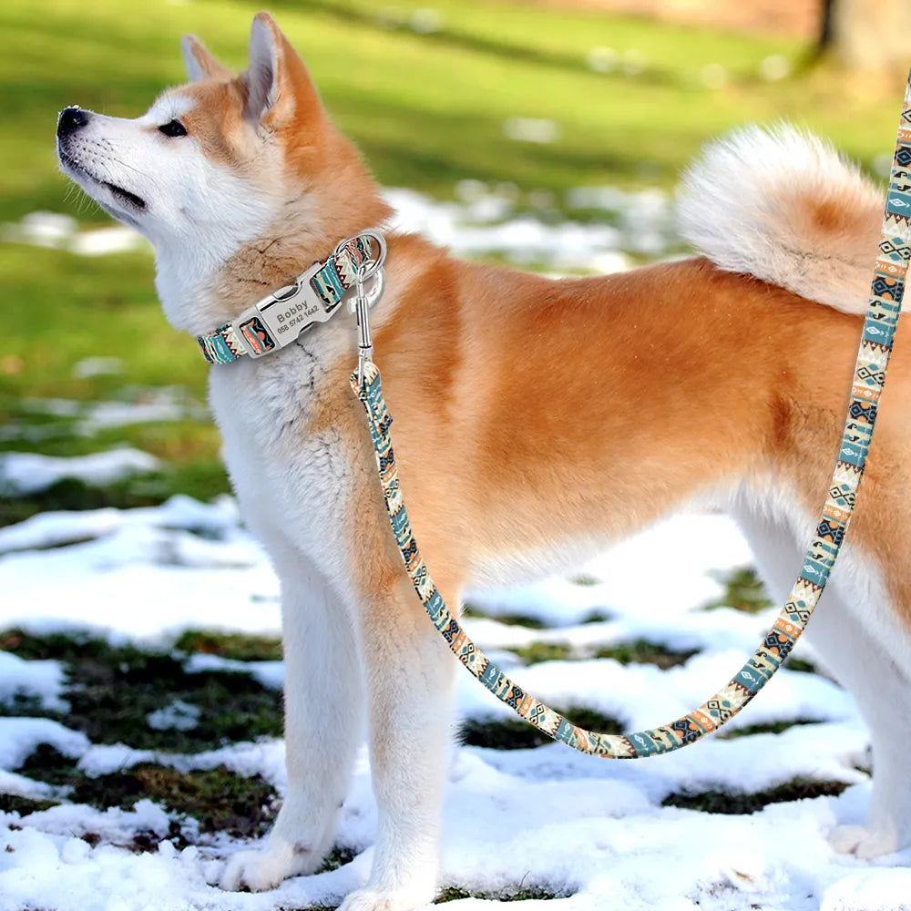 Print Small Dog Leash Nylon Pet Puppy Walking Leash Lead Padded Running Training Leashes Rope 150cm For Small Medium Large Dogs