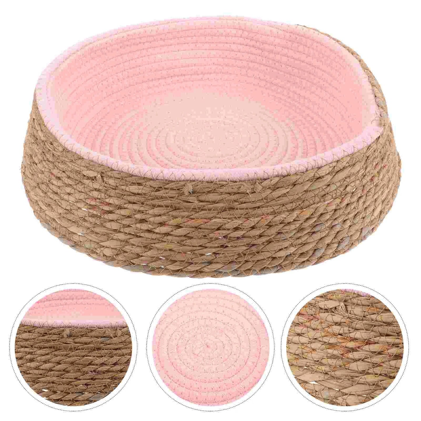 Rattan Pet Bed Puppy Cat Beds Furniture Cushion Small Dogs Sleeping Cozy Pad Circle Comfortable Mat Nest Warm