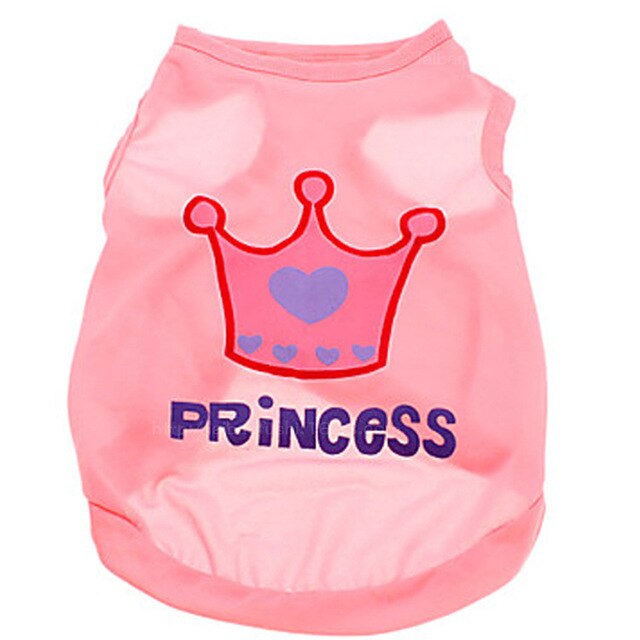 Rosa Krone Buchstabe Dogs Vest Teddy Chihuahua Breathable Puppy Sleveless T-Shirt for Cat Dogs Costume Pet Dog Clothes Supplies